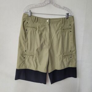 Jamie Sadock Golf Bermuda Shorts Womens‎ 14 Khaki Black Accents